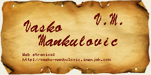 Vasko Mankulović vizit kartica